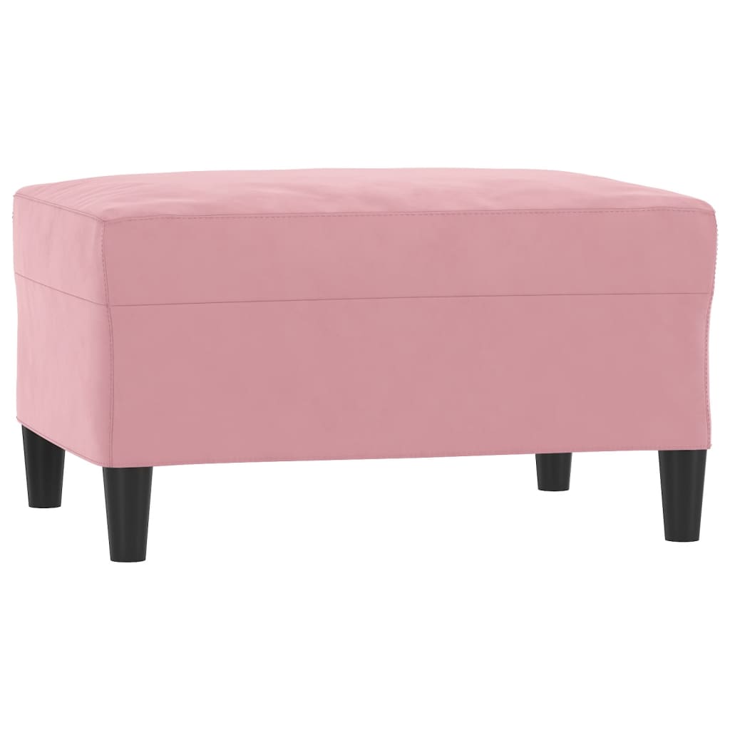 3-dijelni set sofa s jastucima ružičasti baršunasti