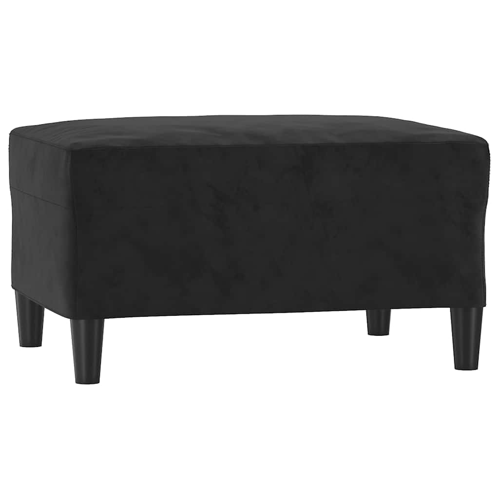 3-dijelni set sofa s jastucima crni baršunasti