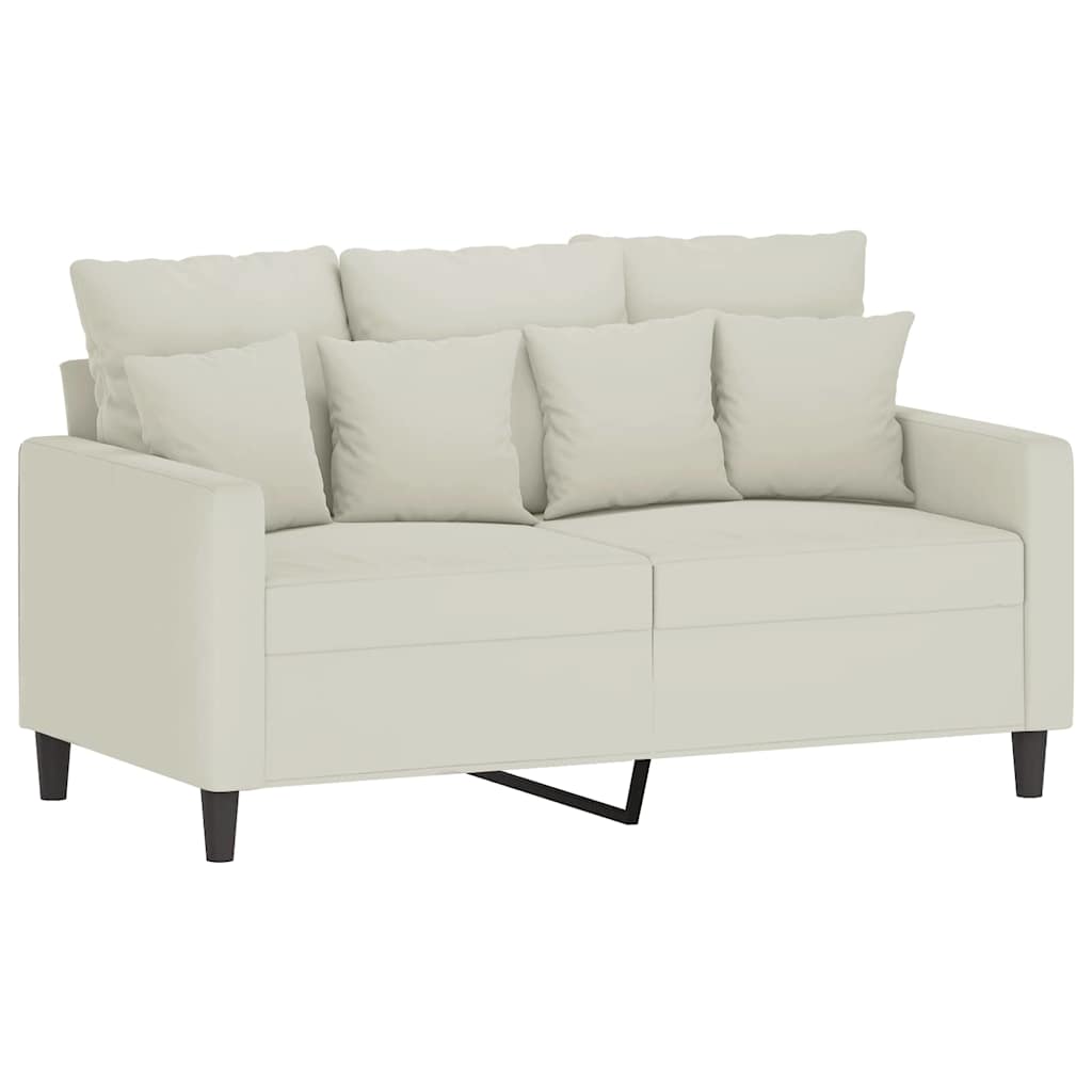 3-dijelni set sofa s jastucima krem baršunasti