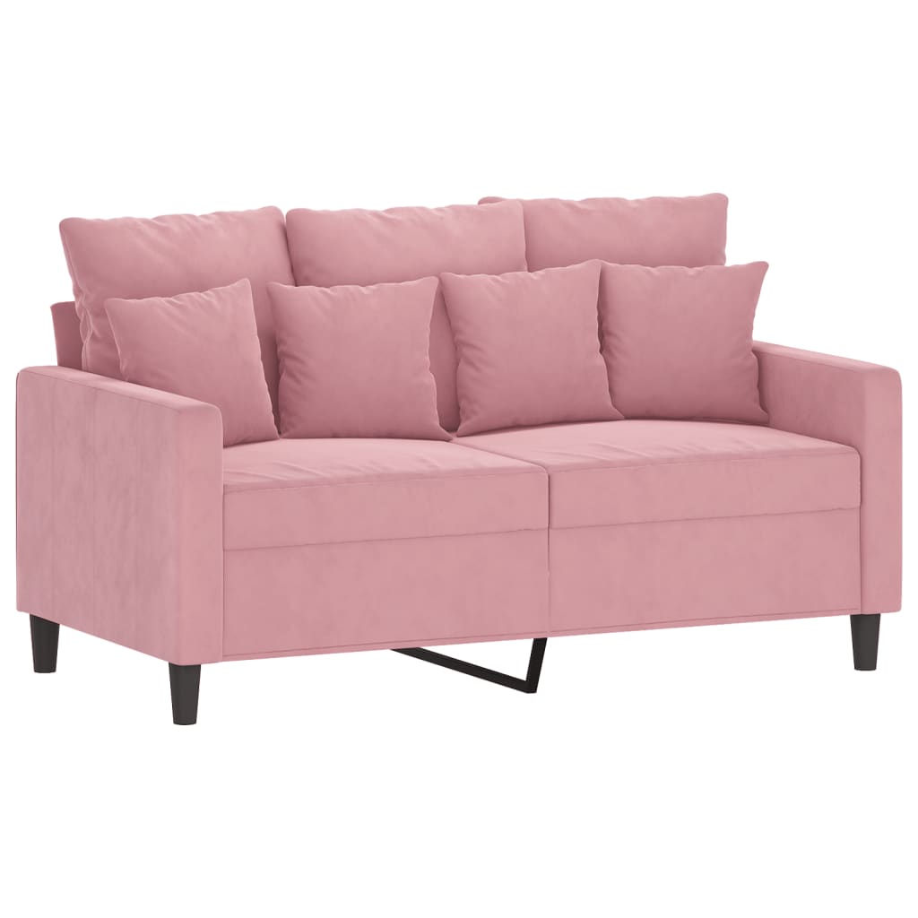 2-dijelni set sofa s jastucima ružičasti baršunasti