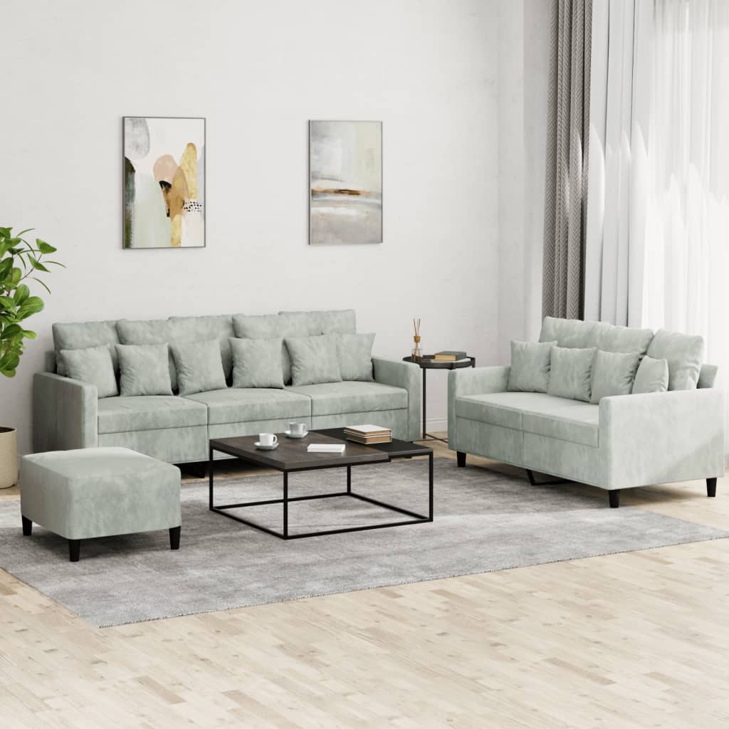 2-dijelni set sofa s jastucima baršunasti