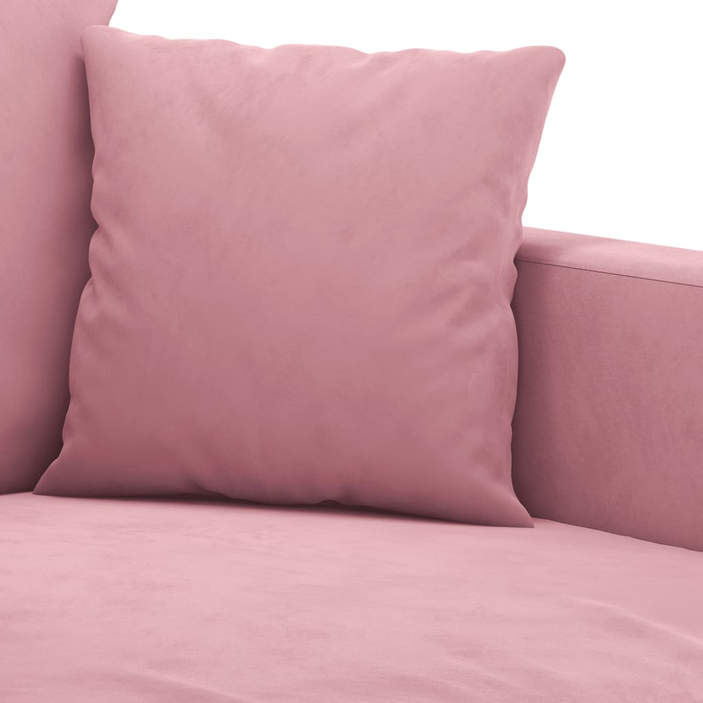 3-dijelni set sofa s jastucima ružičasti baršunasti