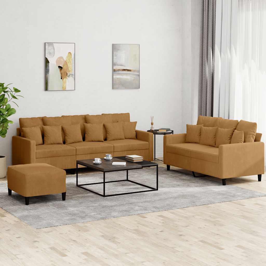2-dijelni set sofa s jastucima baršunasti