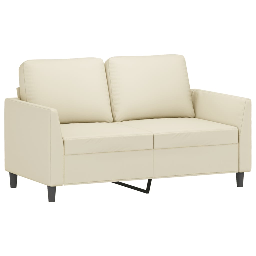 3-dijelni set sofa s jastucima krem od umjetne kože