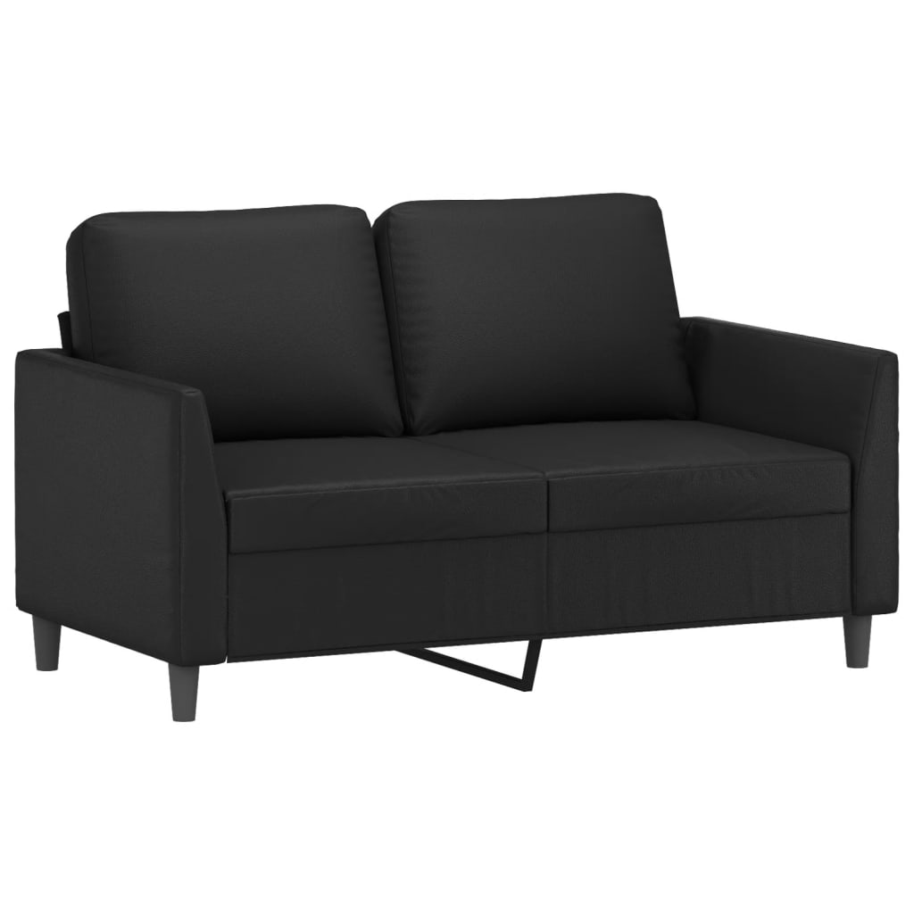 4-dijelni set sofa s jastucima crni od umjetne kože