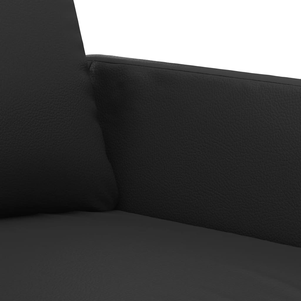 4-dijelni set sofa s jastucima crni od umjetne kože