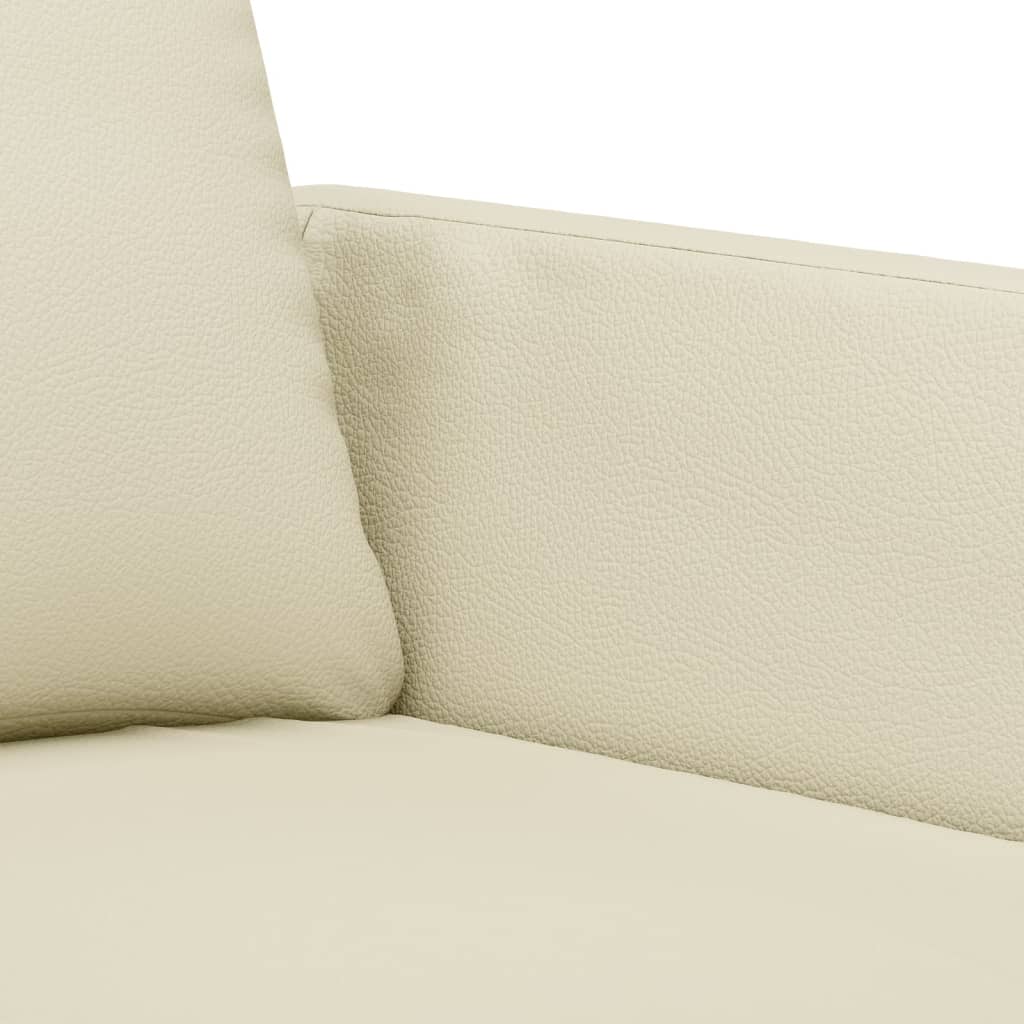 4-dijelni set sofa s jastucima krem od umjetne kože