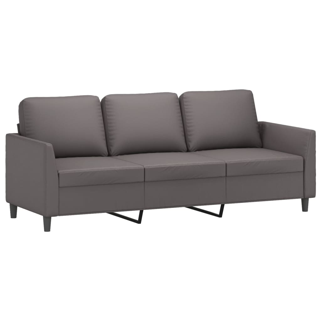 4-dijelni set sofa s jastucima sivi od umjetne kože