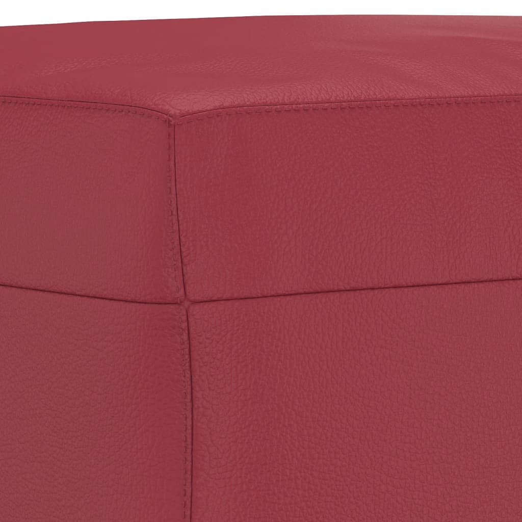 4-dijelni set sofa s jastucima crvena boja vina od umjetne kože