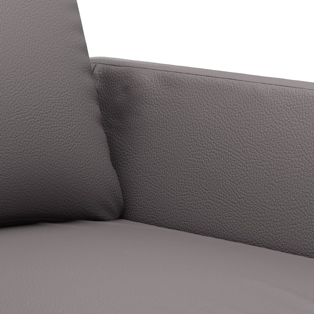 2-dijelni set sofa s jastucima sivi od umjetne kože