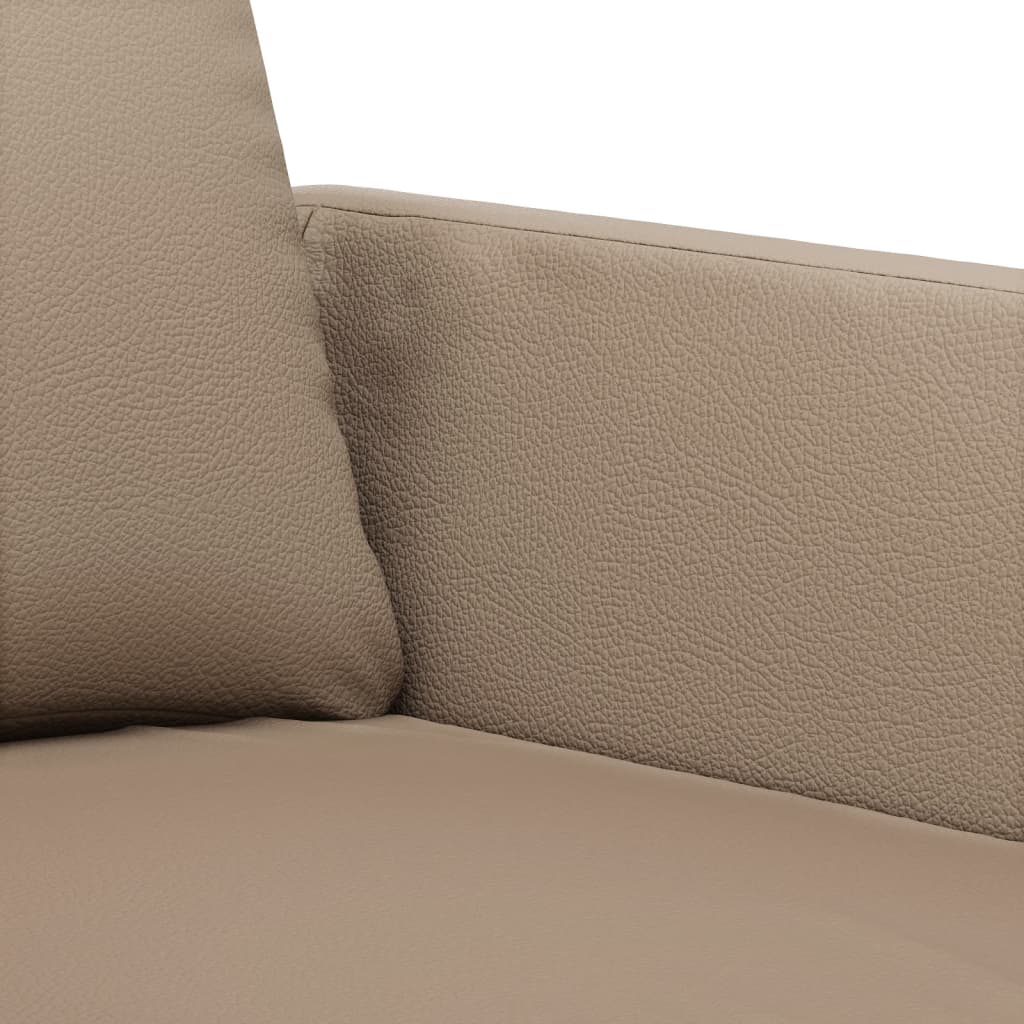 2-dijelni set sofa s jastucima boja cappuccina od umjetne kože
