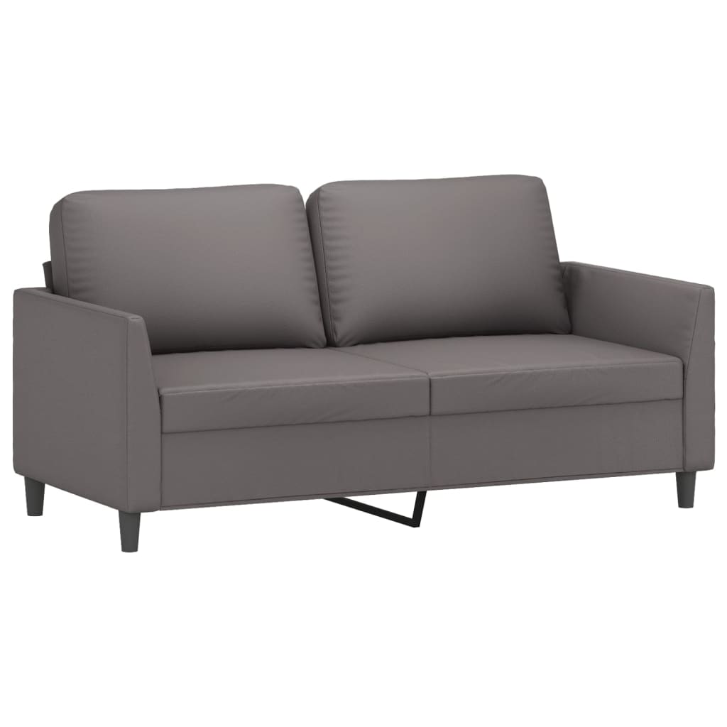 3-dijelni set sofa s jastucima sivi od umjetne kože