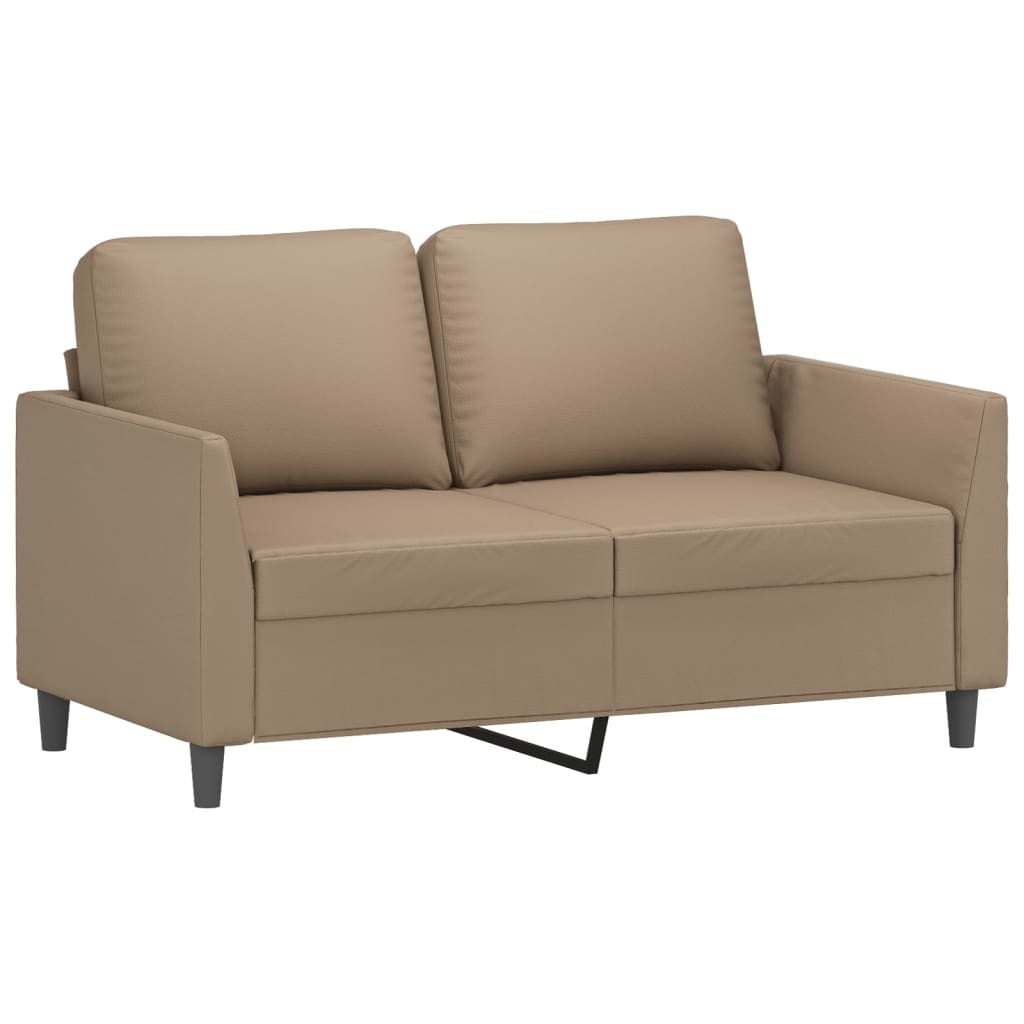 3-dijelni set sofa s jastucima boja cappuccina od umjetne kože