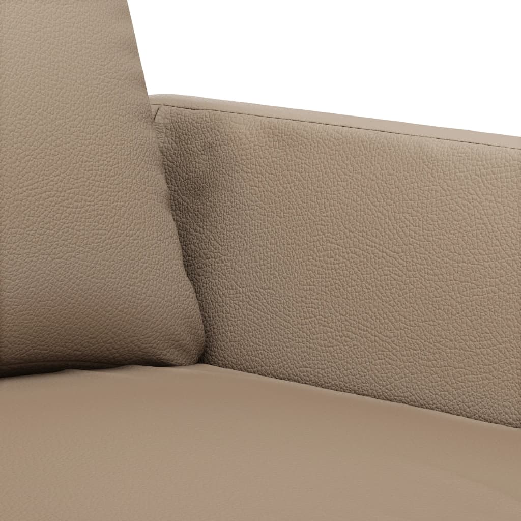 3-dijelni set sofa s jastucima boja cappuccina od umjetne kože