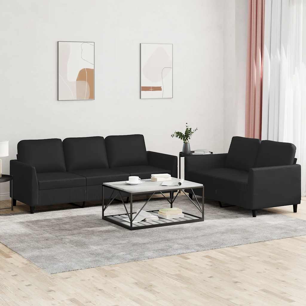 2-dijelni set sofa s jastucima boja vina od umjetne kože