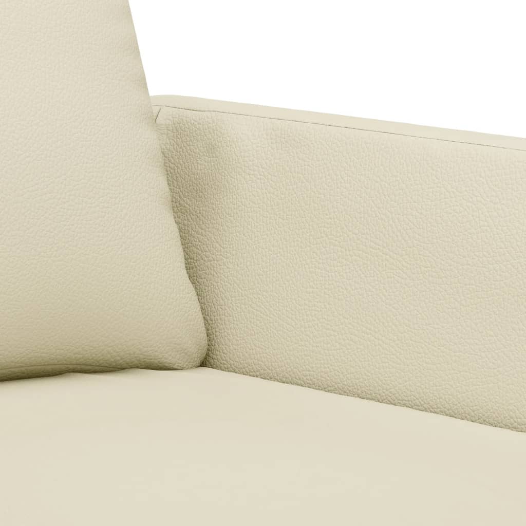 2-dijelni set sofa s jastucima krem od umjetne kože