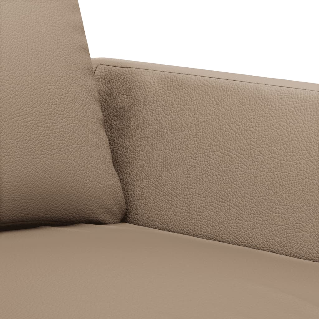 2-dijelni set sofa s jastucima boja cappuccina od umjetne kože