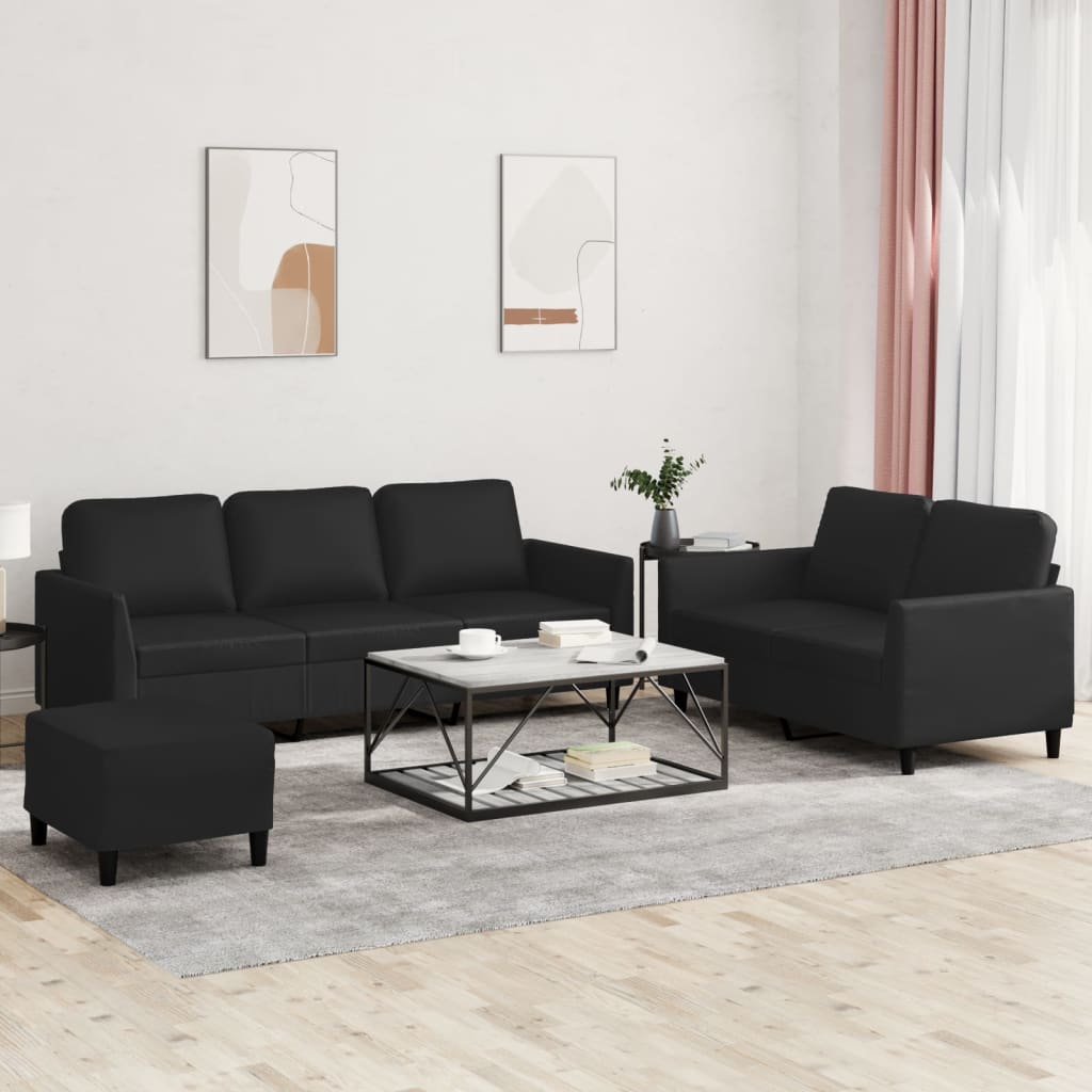 2-dijelni set sofa s jastucima boja vina od umjetne kože
