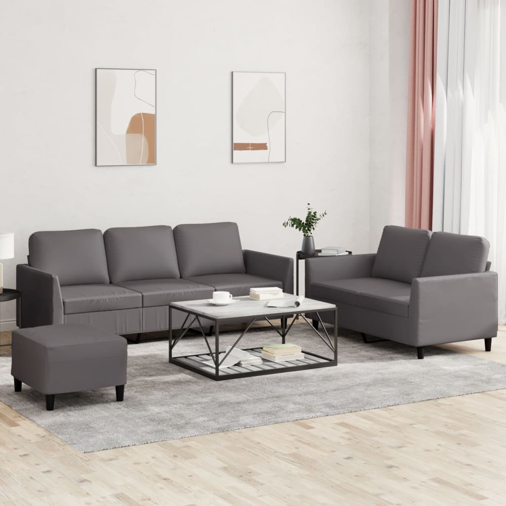 2-dijelni set sofa s jastucima boja vina od umjetne kože