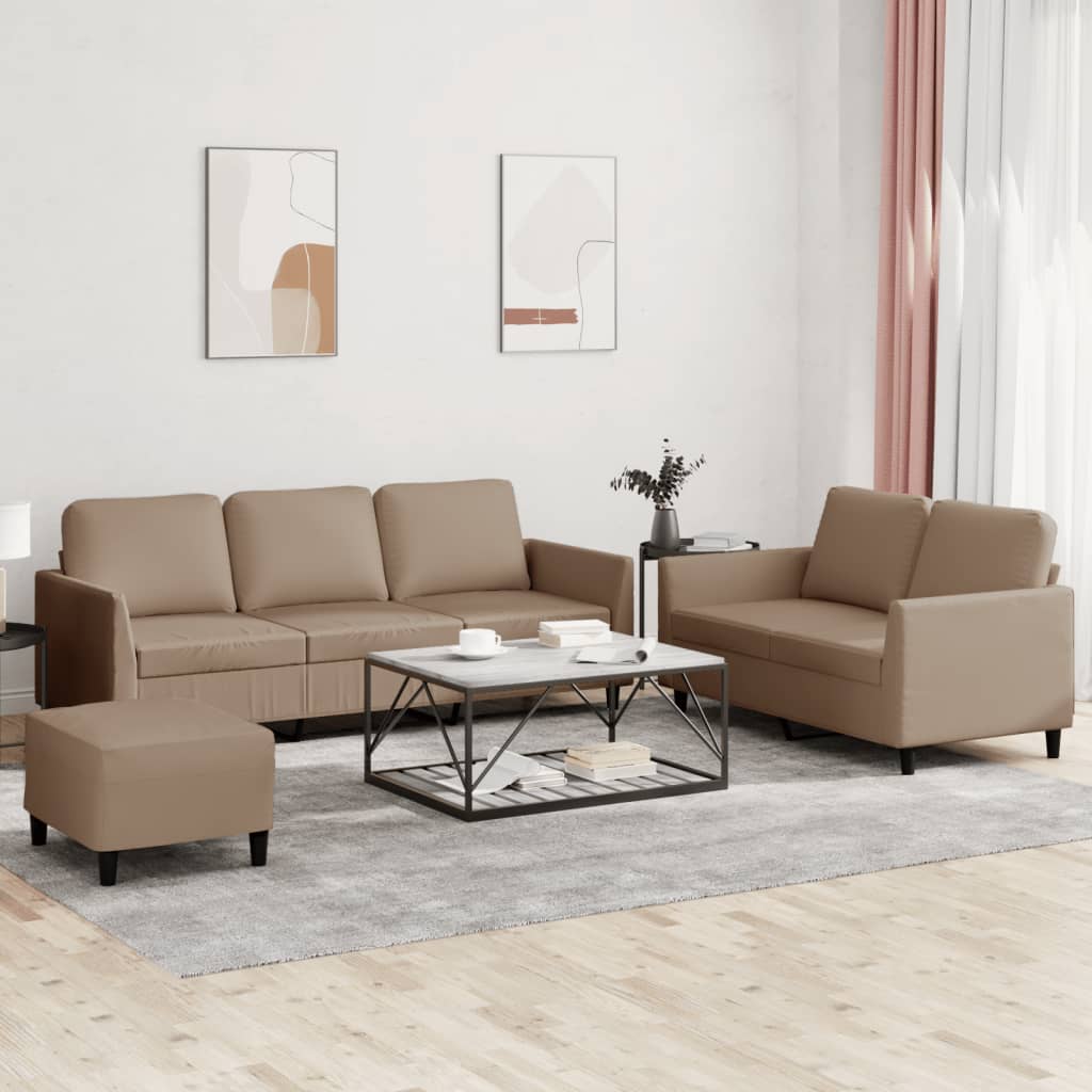 2-dijelni set sofa s jastucima boja vina od umjetne kože