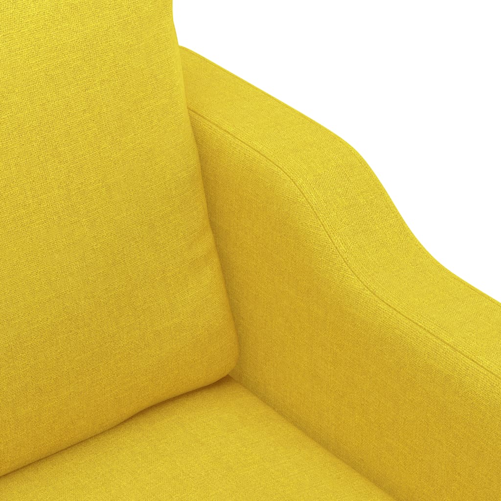 3-dijelni set sofa s jastucima svjetložuti od tkanine