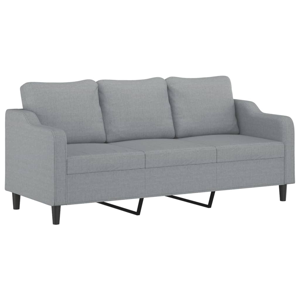 4-dijelni set sofa s jastucima svjetlosivi od tkanine