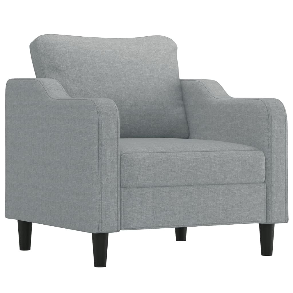 3-dijelni set sofa s jastucima svjetlosivi od tkanine