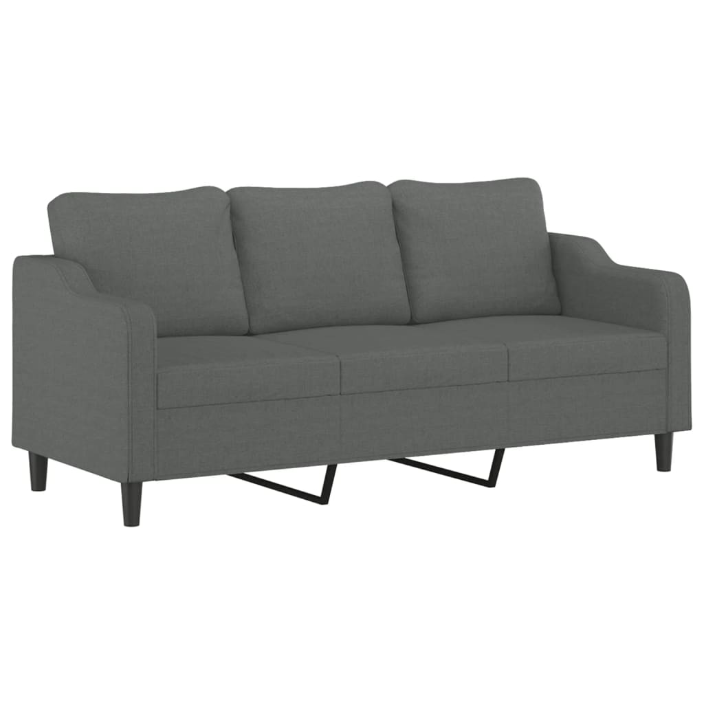 4-dijelni set sofa s jastucima tamnosivi od tkanine