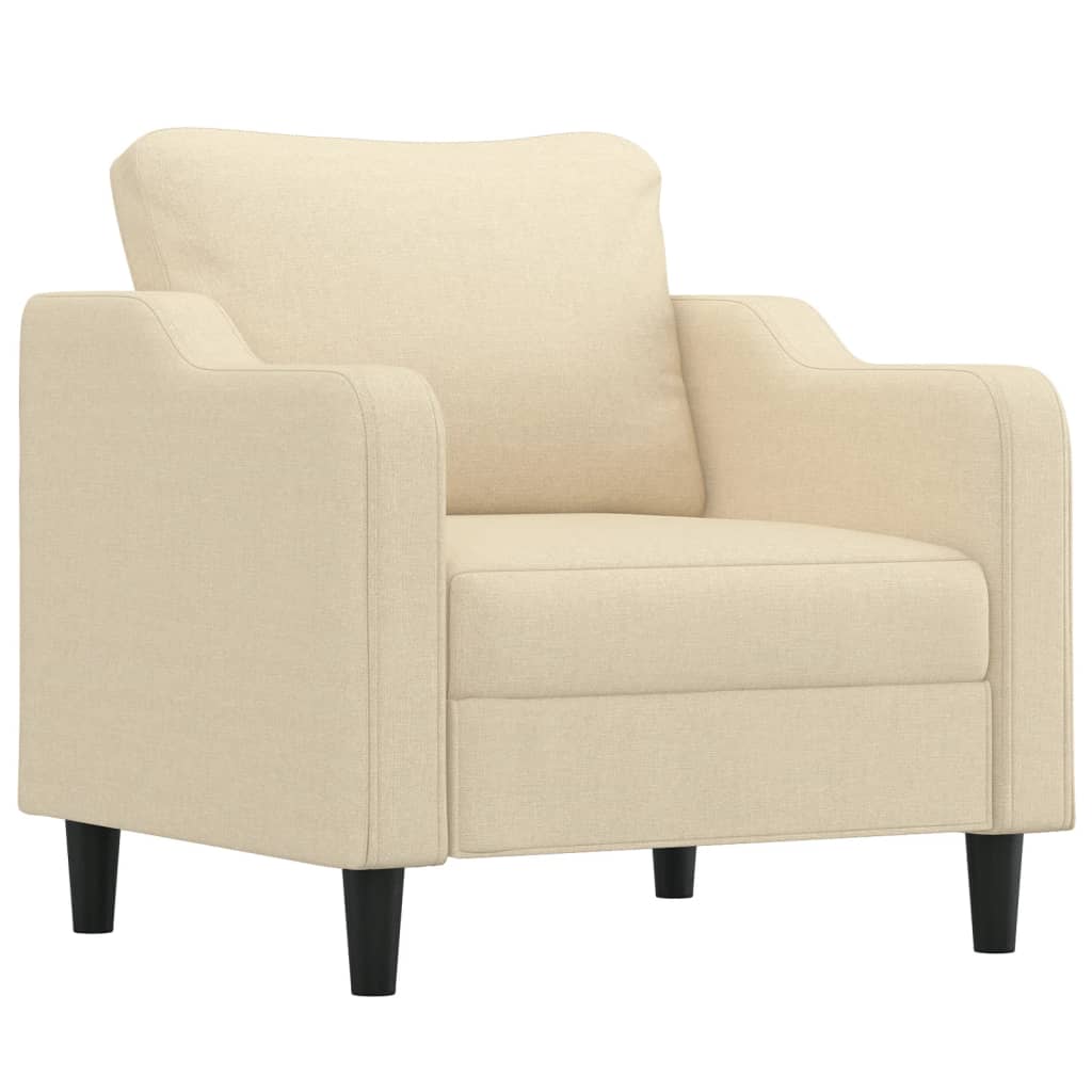 4-dijelni set sofa s jastucima krem od tkanine
