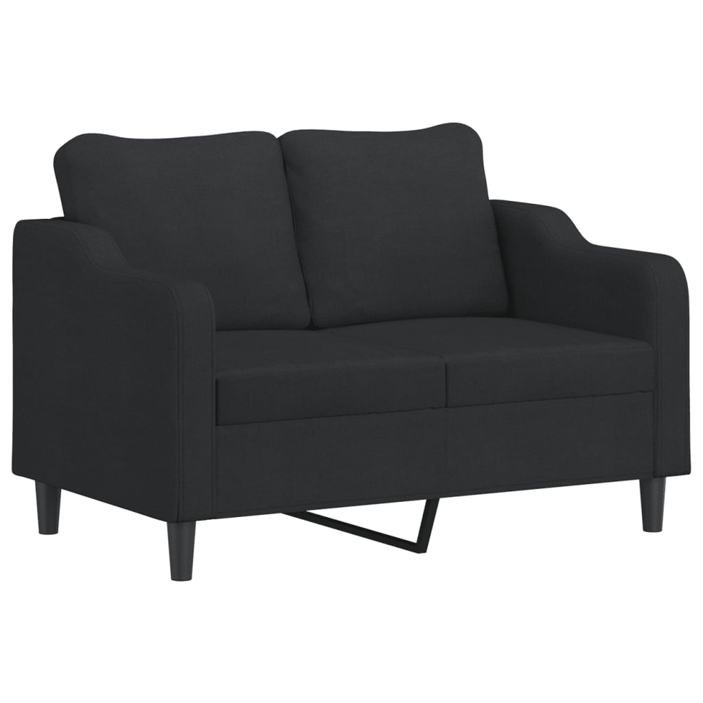 4-dijelni set sofa s jastucima crni od tkanine