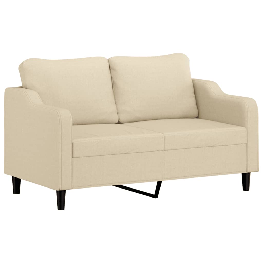 2-dijelni set sofa s jastucima krem od tkanine