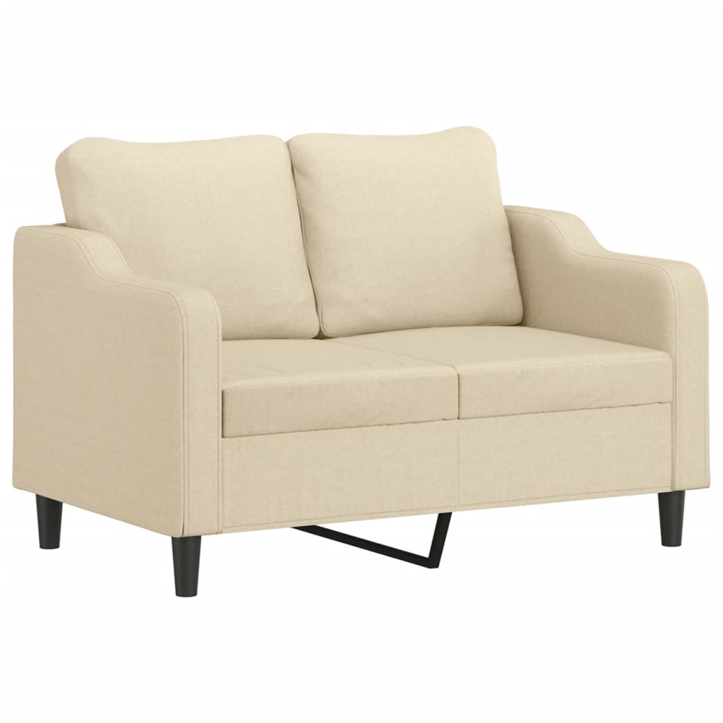 3-dijelni set sofa s jastucima krem od tkanine