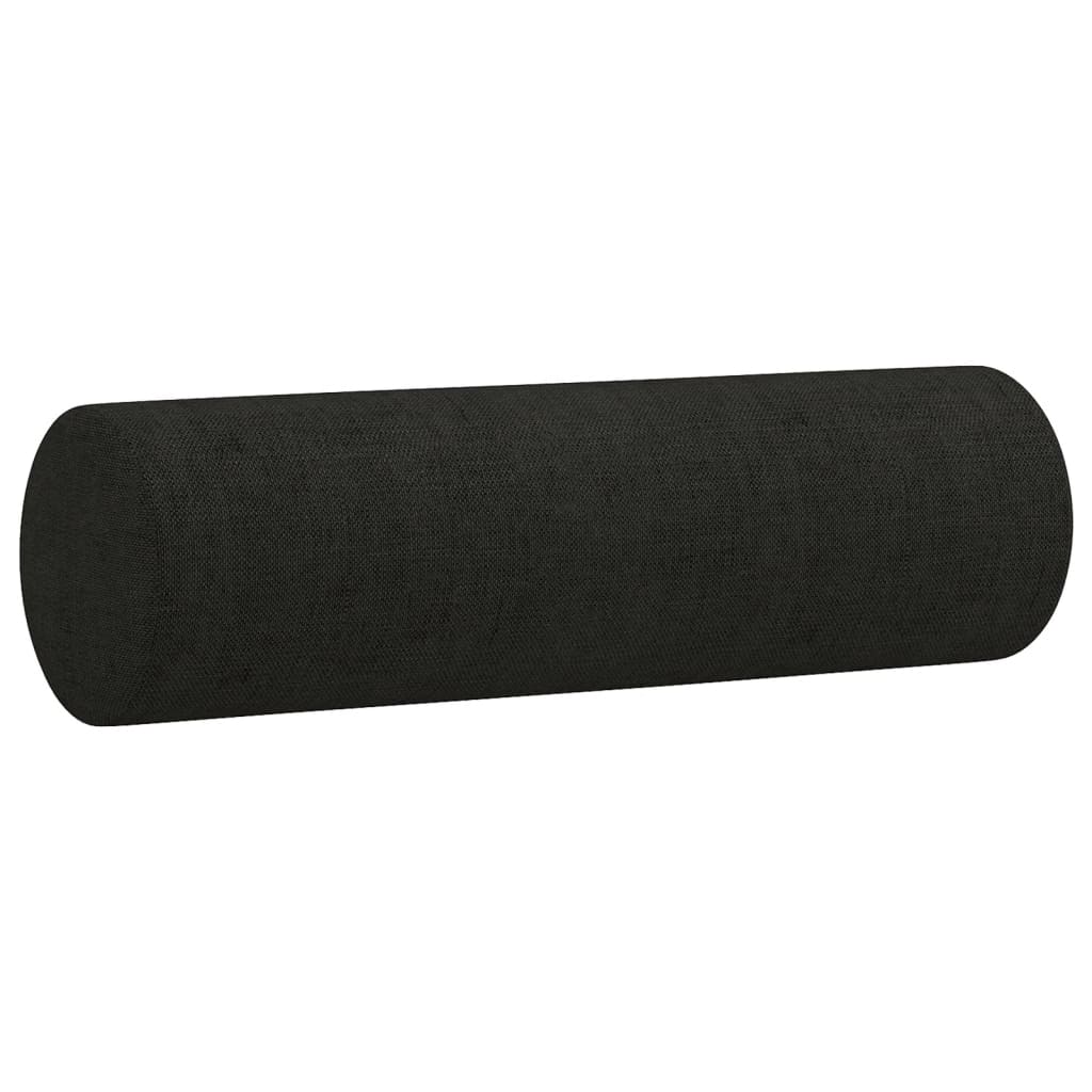 2-dijelni set sofa s jastucima crni od tkanine