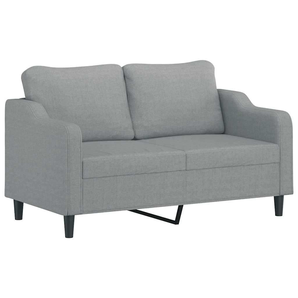 3-dijelni set sofa s jastucima svjetlosivi od tkanine