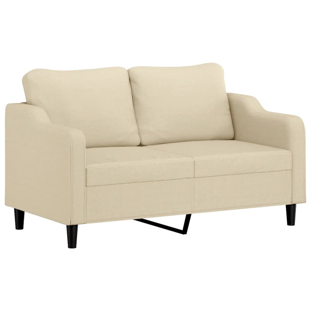 3-dijelni set sofa s jastucima krem od mikrovlakana