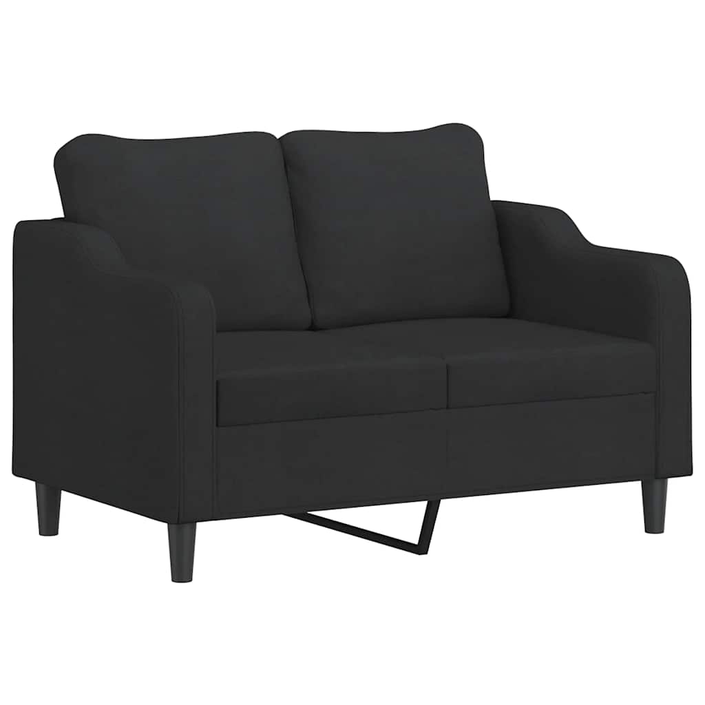 3-dijelni set sofa s jastucima crni od mikrovlakana