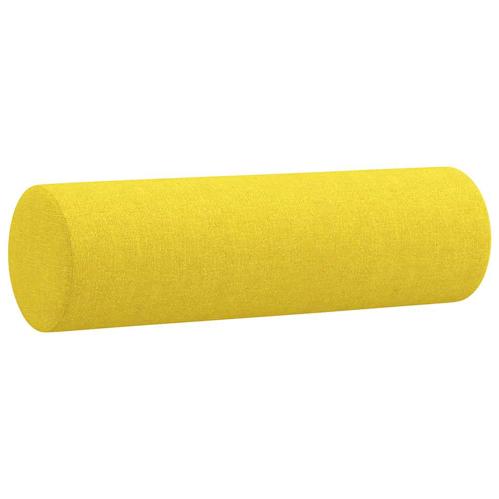 3-dijelni set sofa s jastucima svjetložuti od tkanine