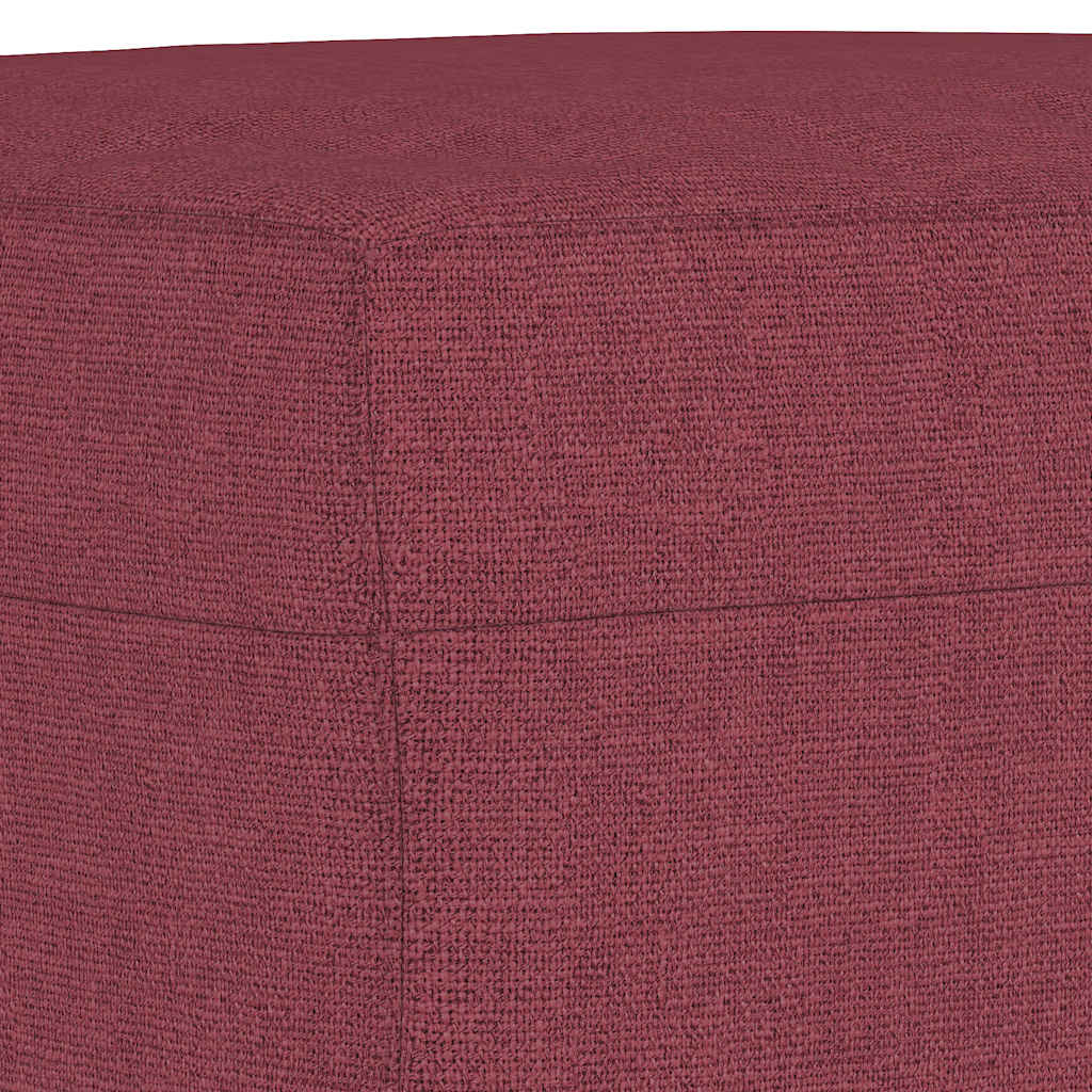 3-dijelni set sofa s jastucima crvena boja vina od tkanine