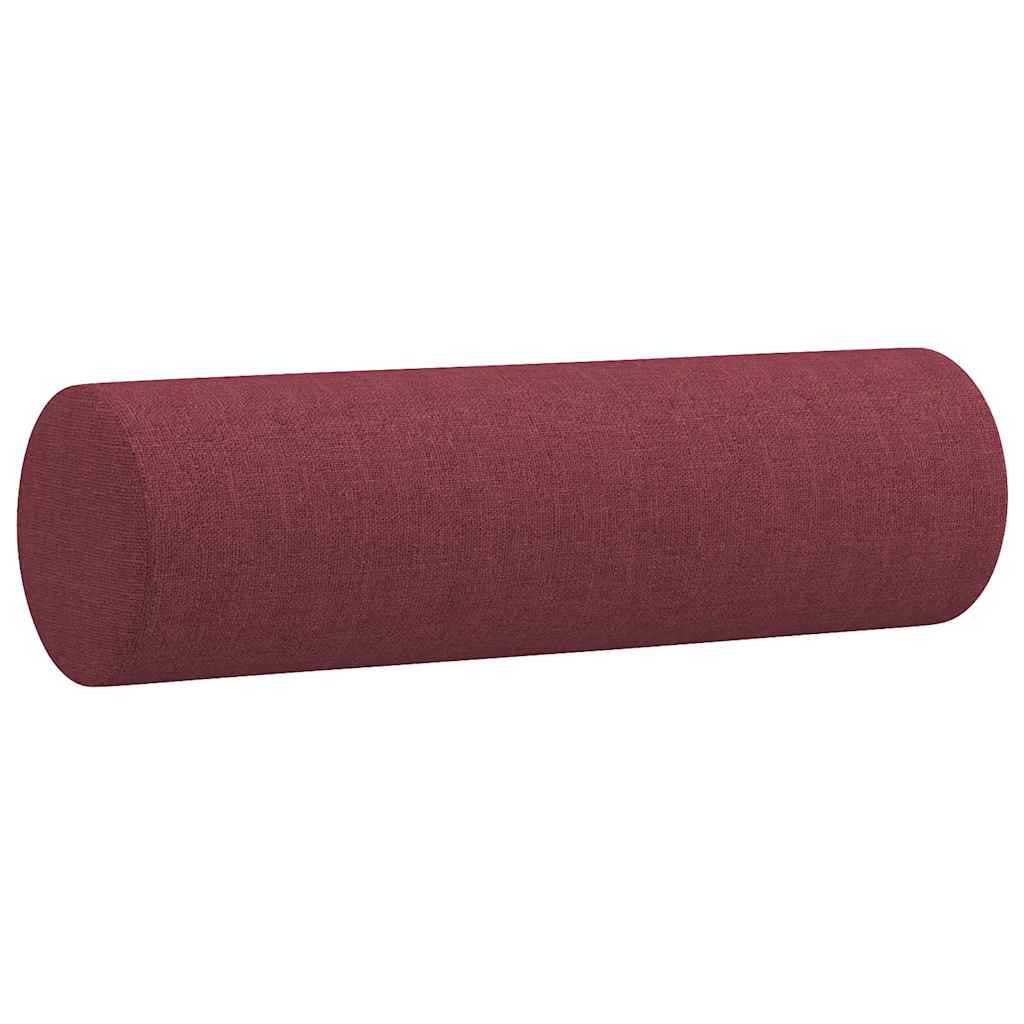 3-dijelni set sofa s jastucima crvena boja vina od tkanine