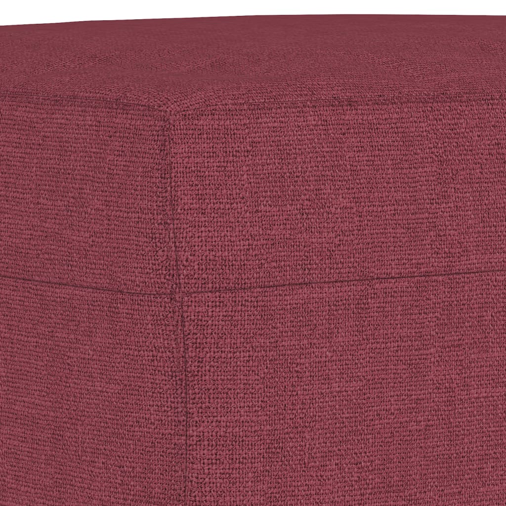 3-dijelni set sofa s jastucima crvena boja vina od tkanine