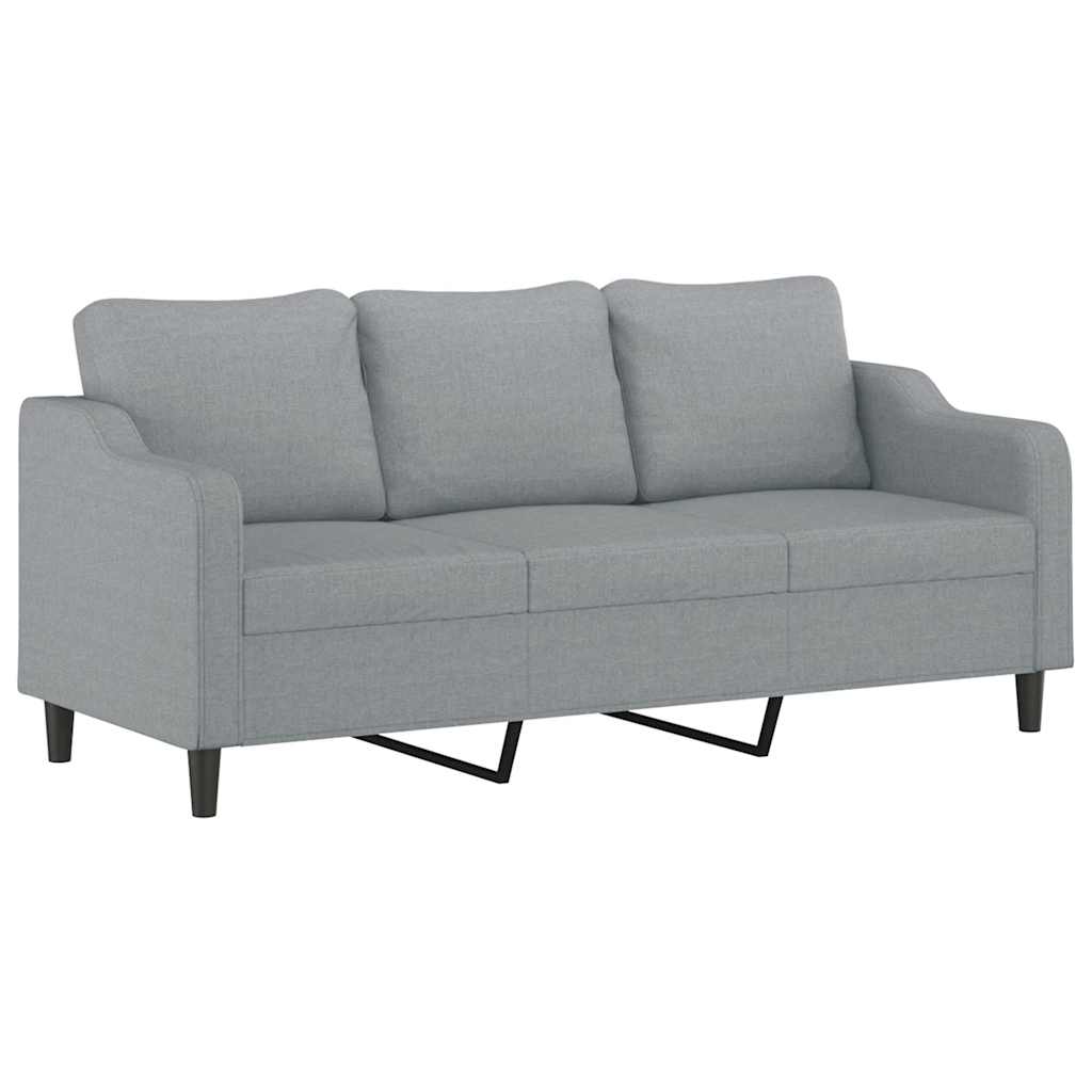 2-dijelni set sofa s jastucima svjetlosivi od tkanine