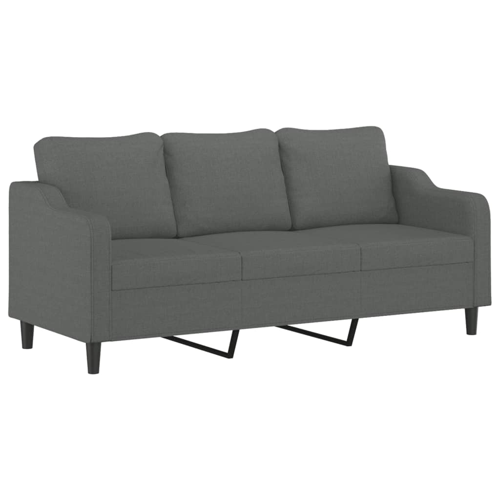 2-dijelni set sofa s jastucima tamnosivi od tkanine