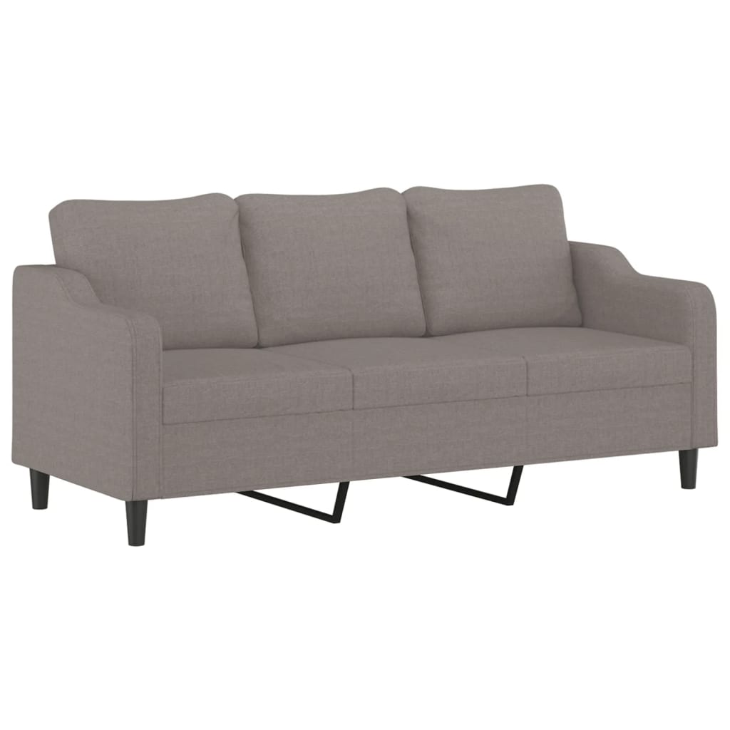 2-dijelni set sofa s jastucima smeđesivi od tkanine