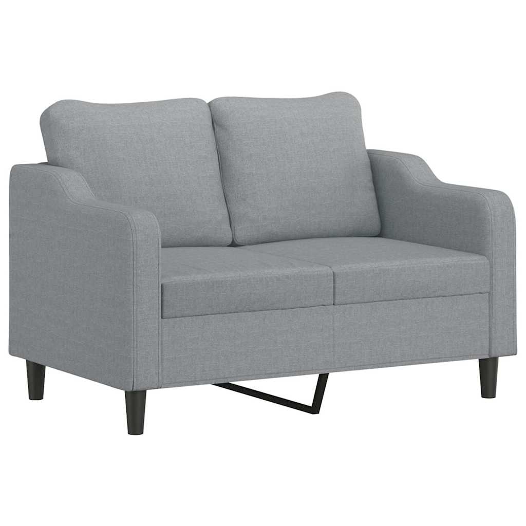 3-dijelni set sofa s jastucima svjetlosivi od tkanine