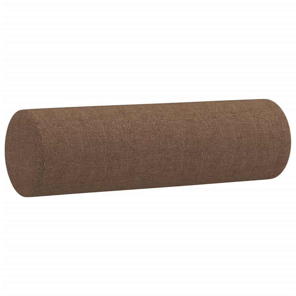 3-dijelni set sofa s jastucima smeđi od tkanine