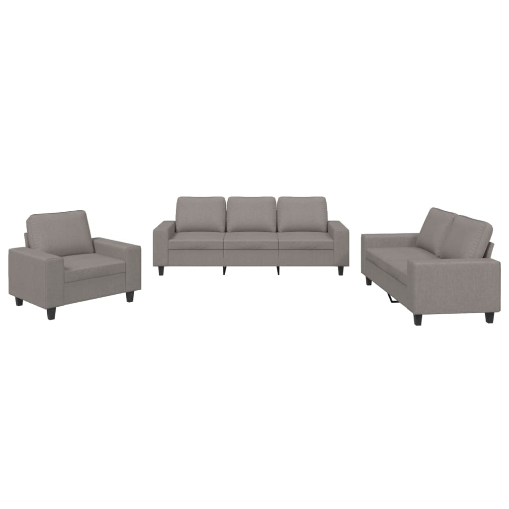 3-dijelni set sofa smeđesivi od tkanine