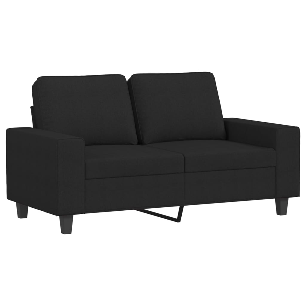 4-dijelni set sofa crni od tkanine
