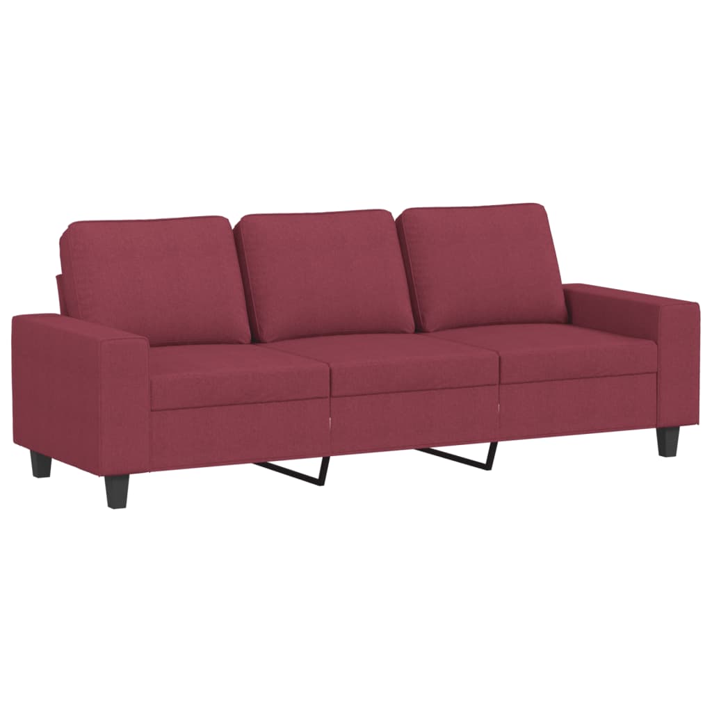 4-dijelni set sofa crvena boja vina od tkanine