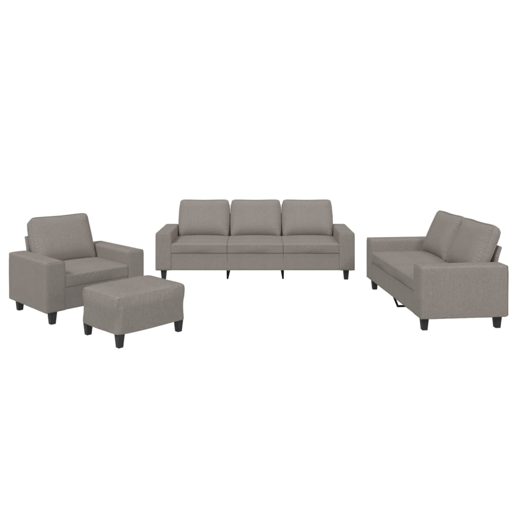 4-dijelni set sofa smeđesivi od tkanine