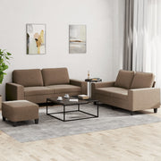 3-dijelni set sofa smeđi od tkanine